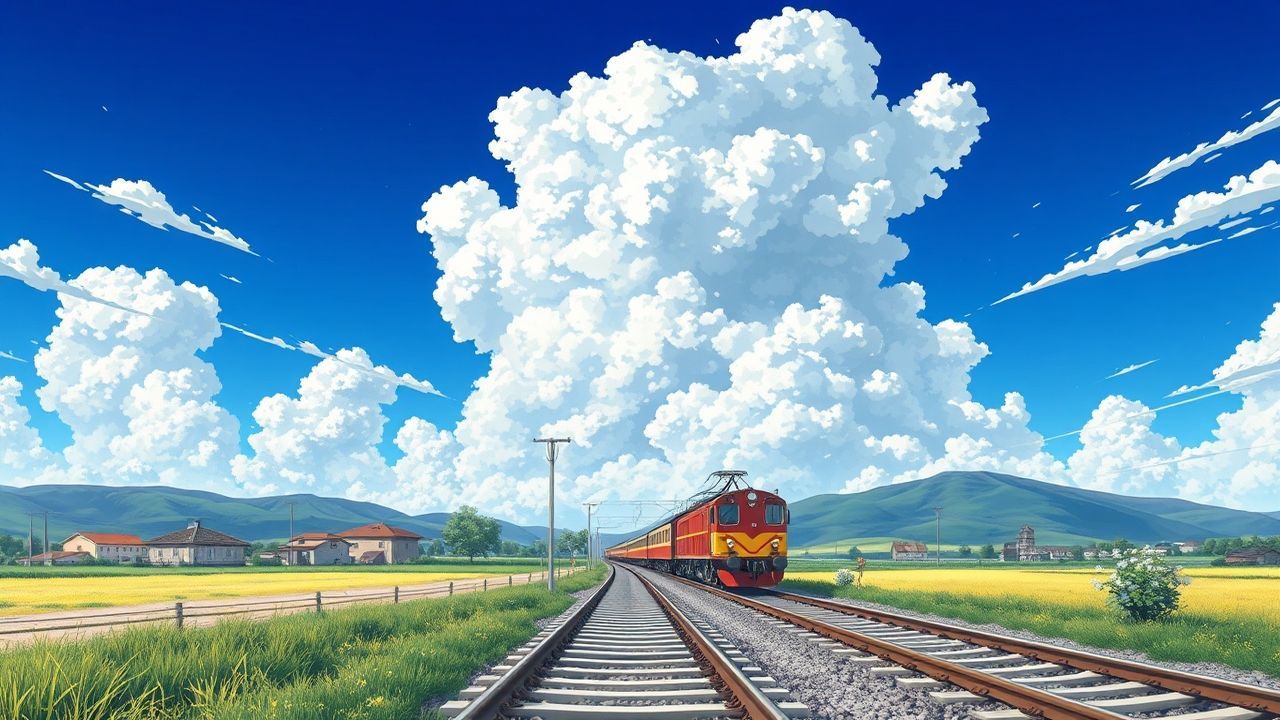 Peaceful Studio Ghibli Countryside in Summer