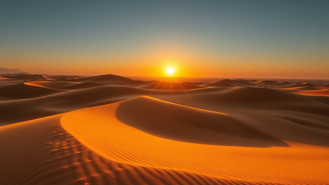 Breathtaking Sahara Dunes Ripples in Golden Light