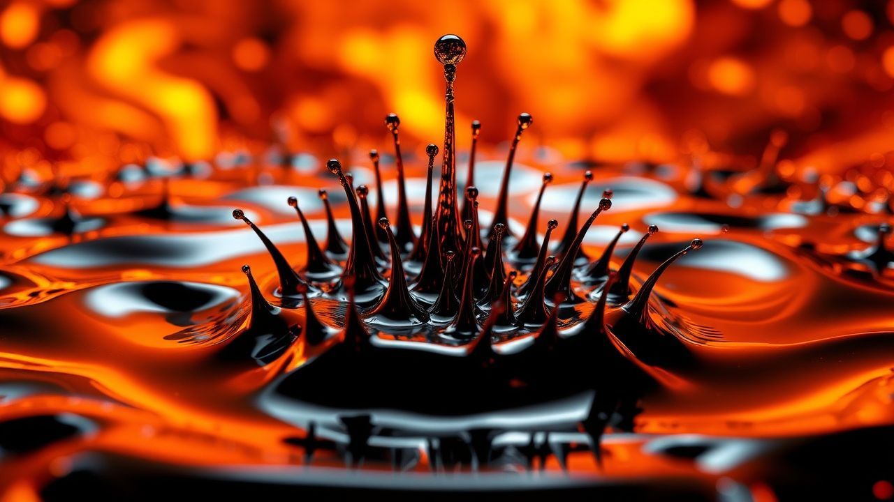 Kaleidoscopic Ferrofluid Spikes Glossy