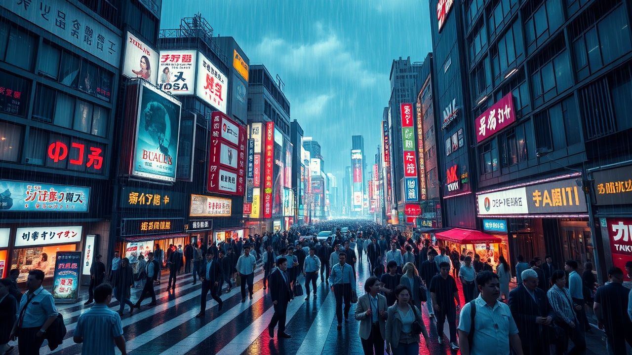 Vibrant Tokyo Shibuya Future Neon Dreams