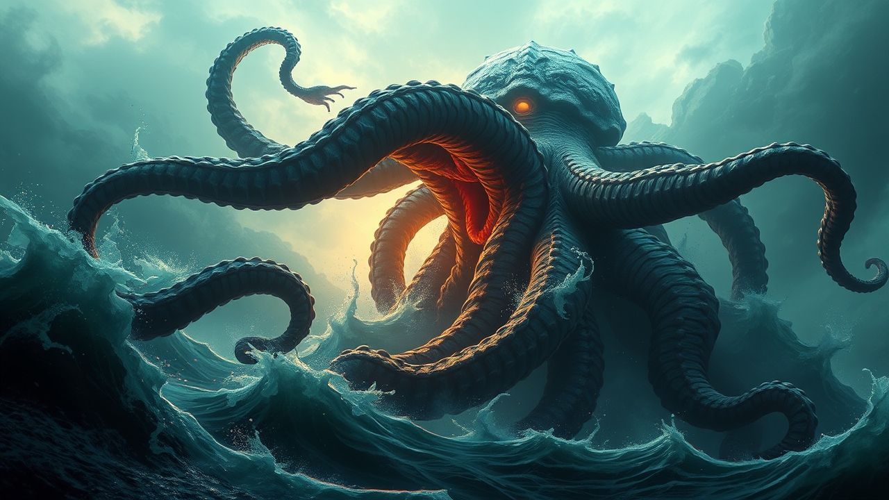 Sinister Cthulhu Rising Tentacles Storm
