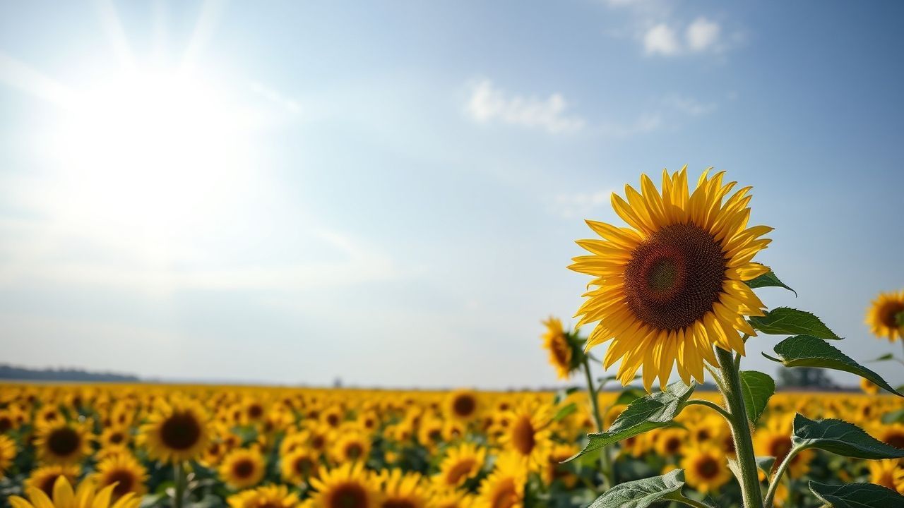 Wild Sunflower Field Endless in Summer