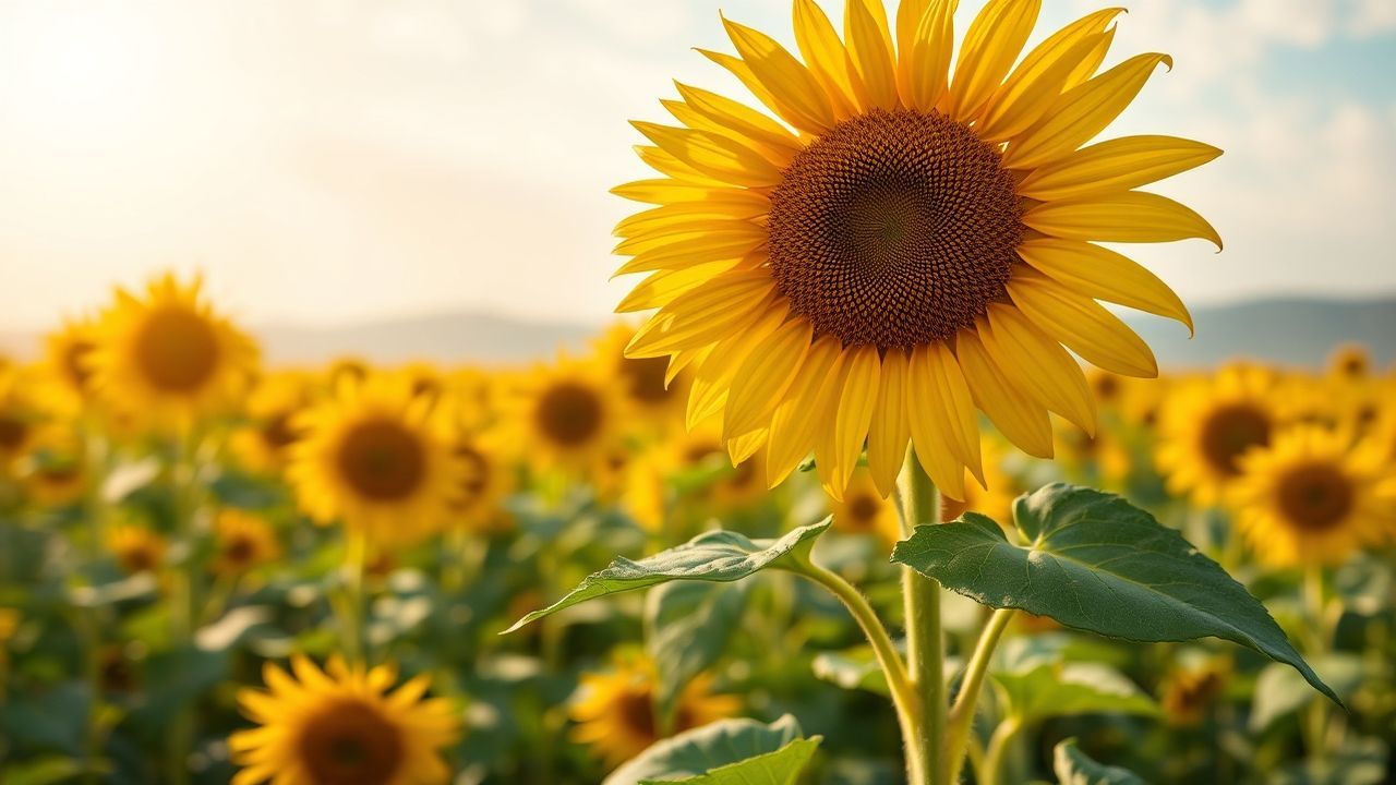 Wild Sunflower Field Endless in Summer