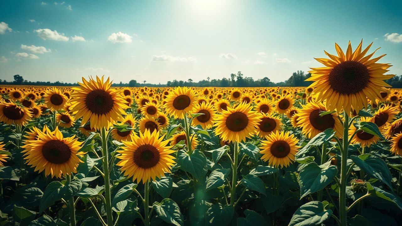 Stunning Sunflower Field Endless in Summer