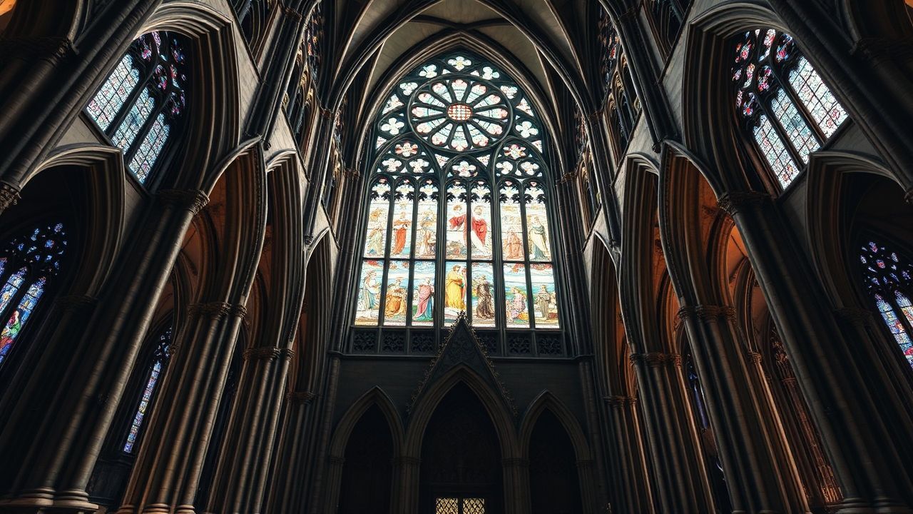 Ancient Gothic Cathedral Buttresses Drama