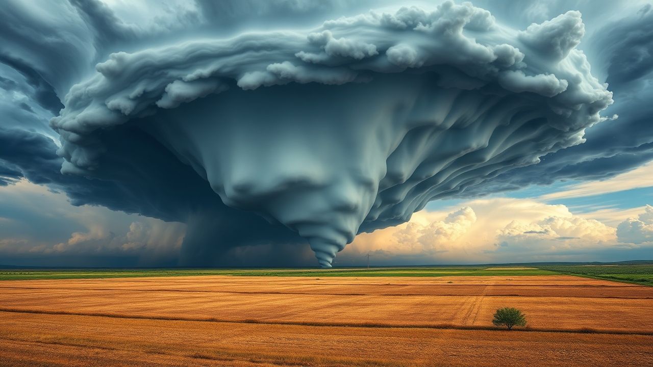 Dramatic Tornado Supercell Structure Drama