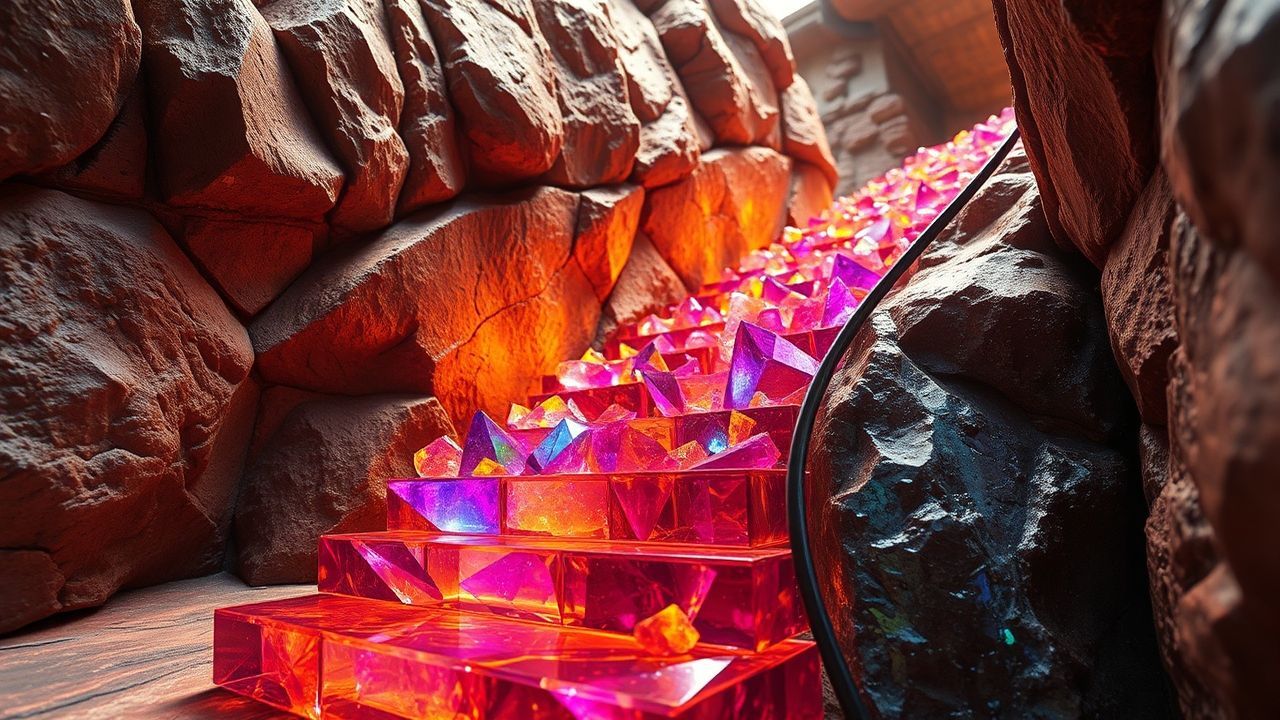 Dynamic Bismuth Staircase Rainbow Crystal