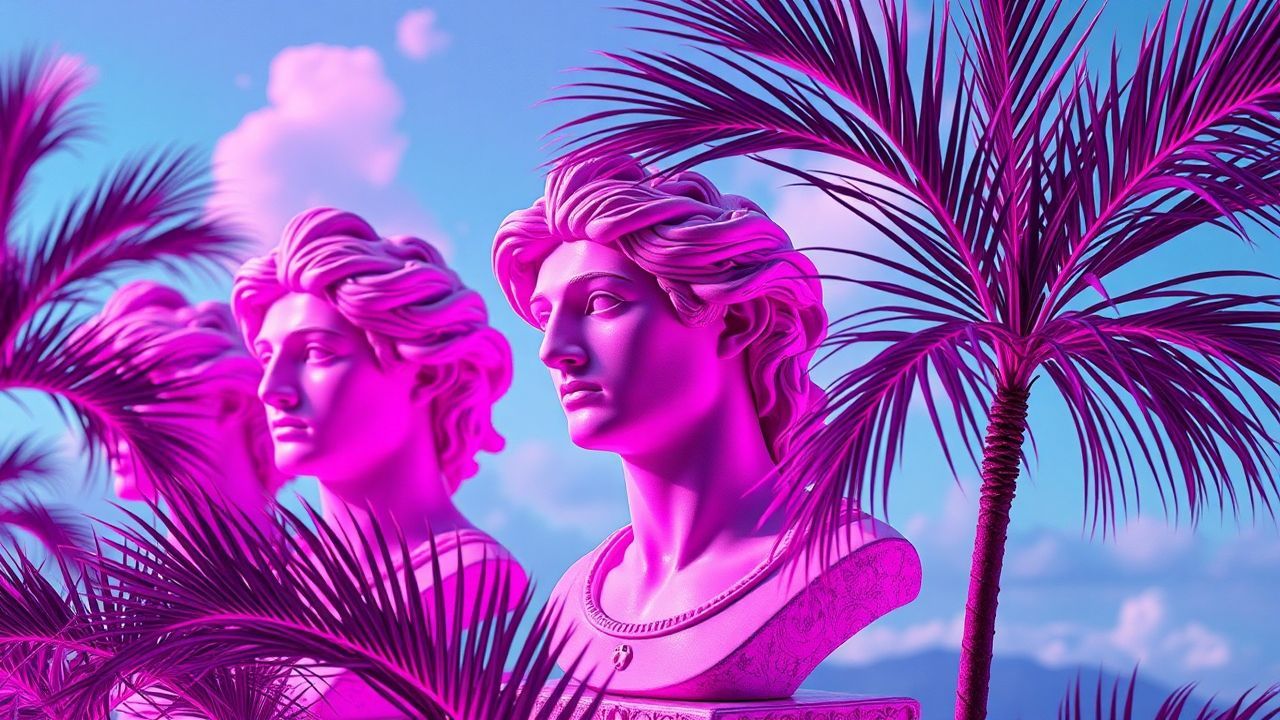 Classic Vaporwave Roman Busts