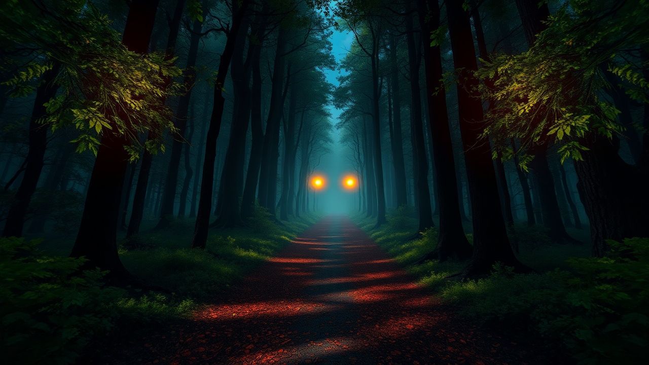 Foreboding Dark Forest Path Glow