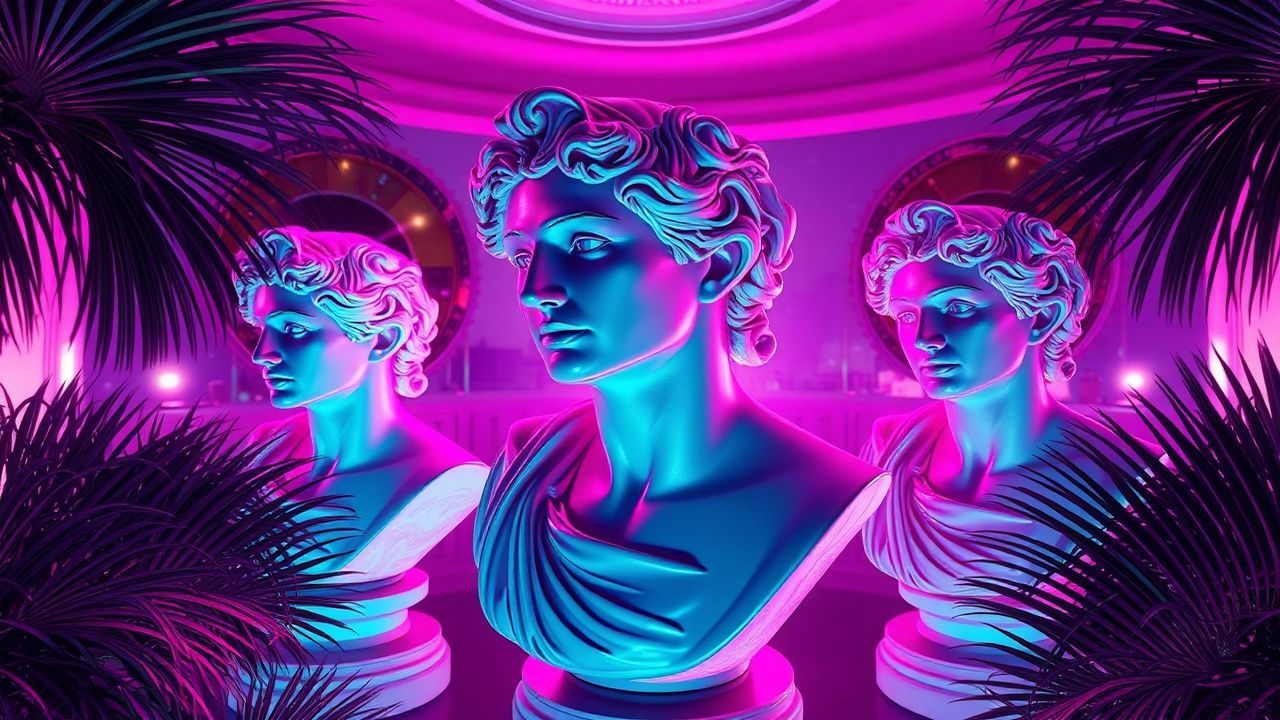 Classic Vaporwave Roman Busts