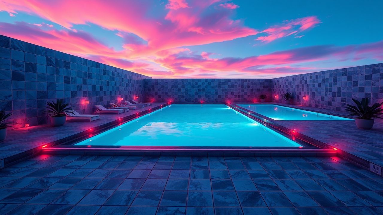 Pastel Liminal Pool Empty