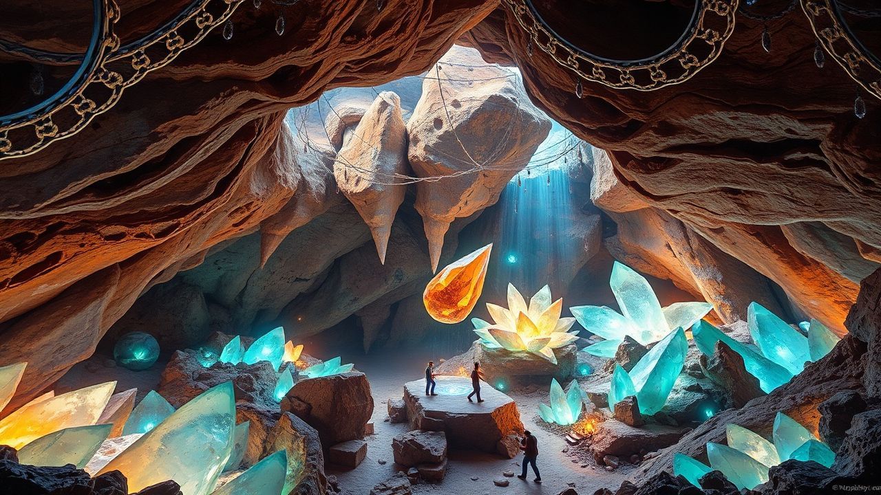 Ethereal Cave Gems Formations Crystal