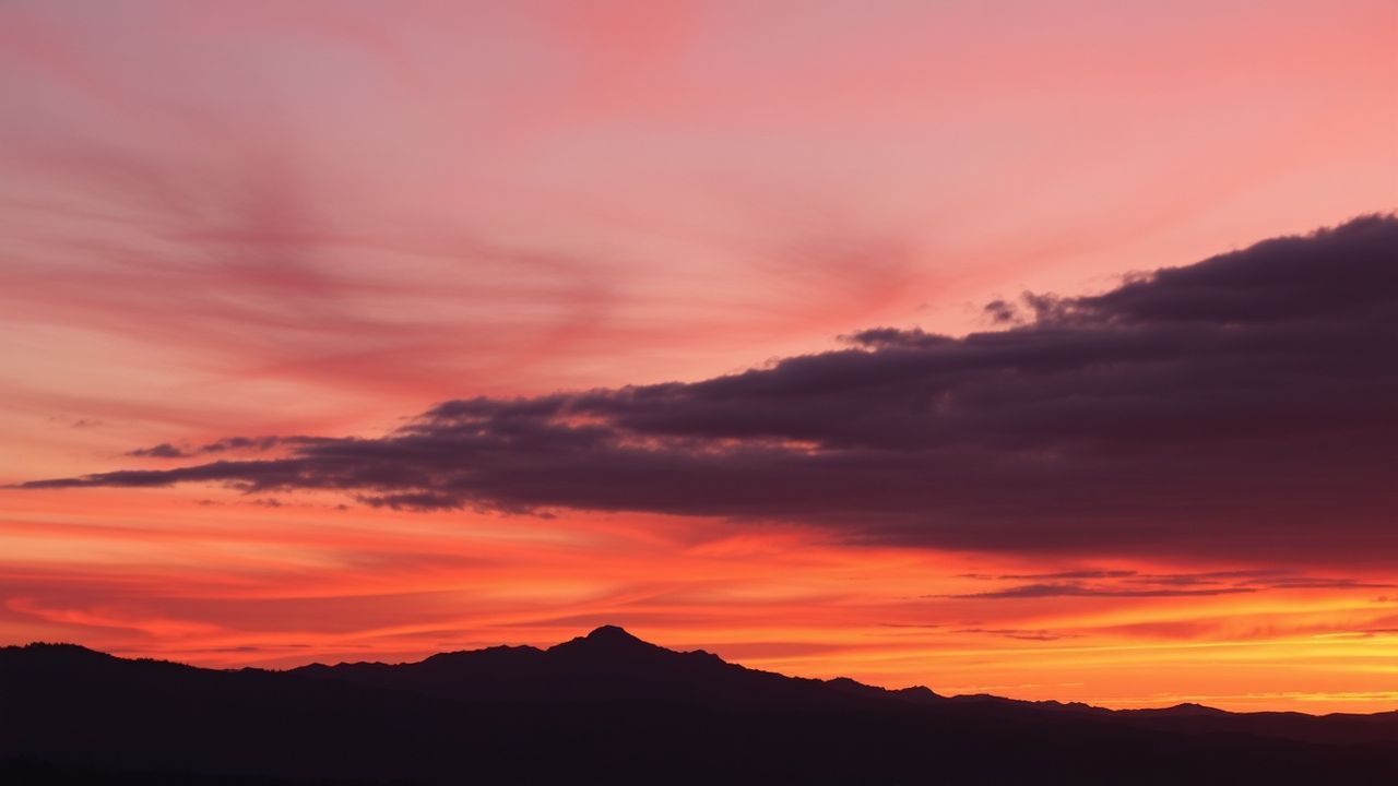 Wild Fire Sky Orange at Sunset