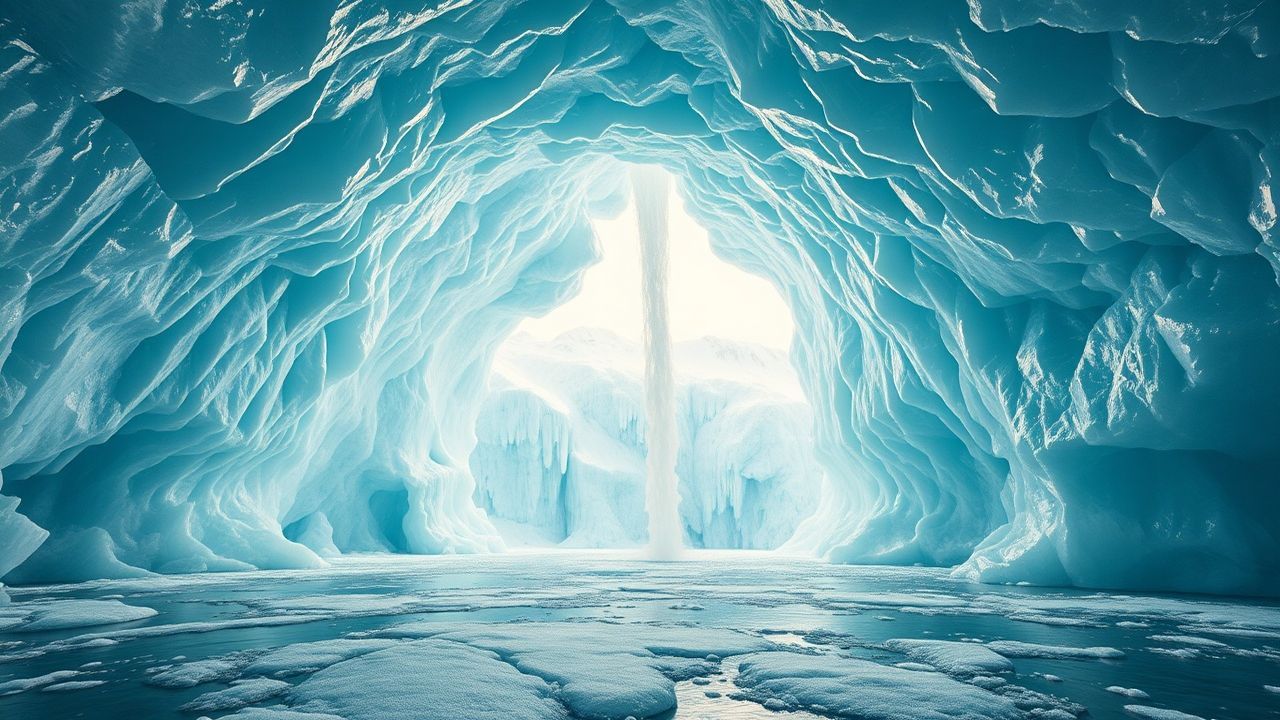 Golden Ice Cave Interior Crystal