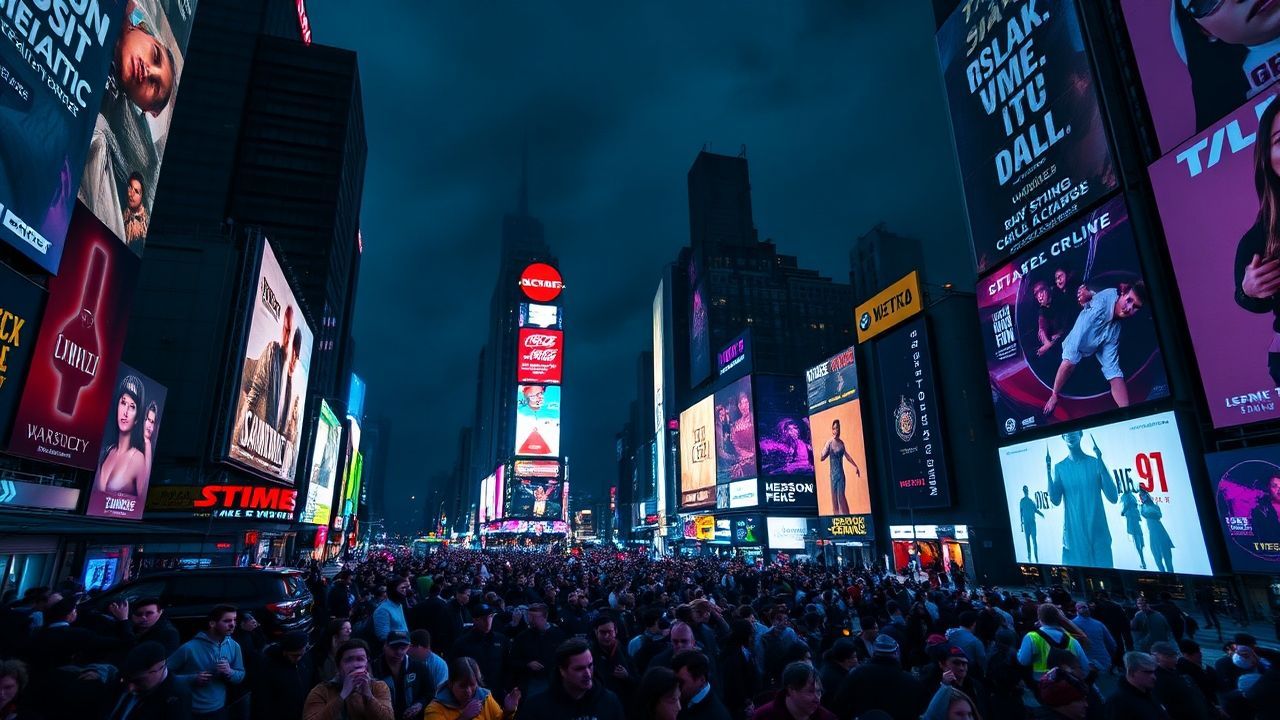 Metropolitan Times Square Billboards by Night