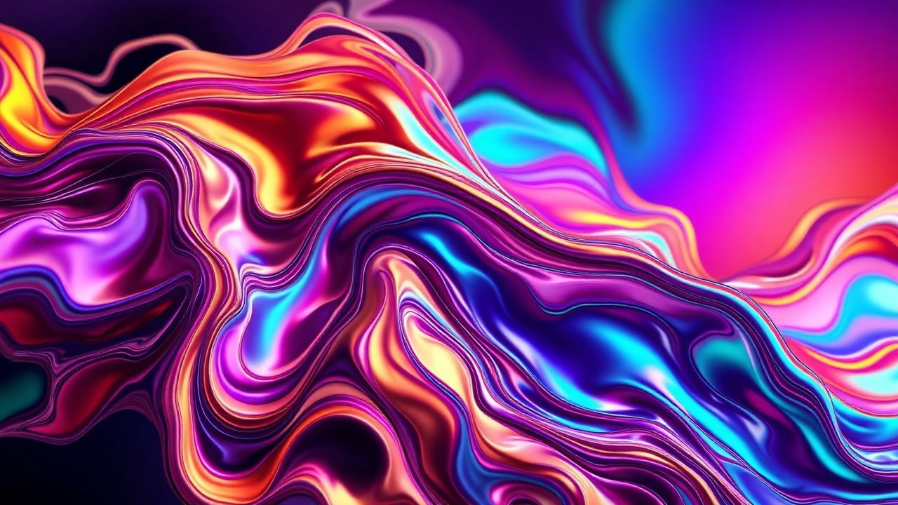 Iridescent Fluid Simulation Metallic