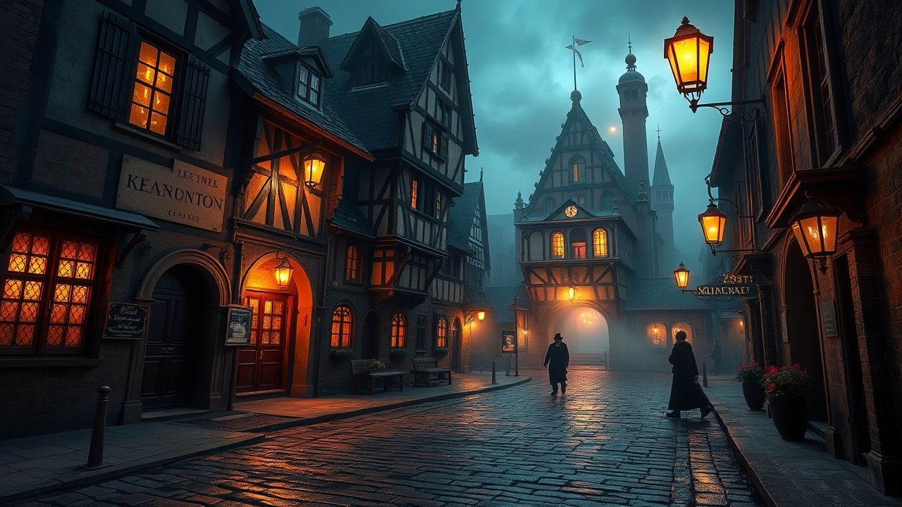 Mysterious Plague Doctor Medieval in the Mist