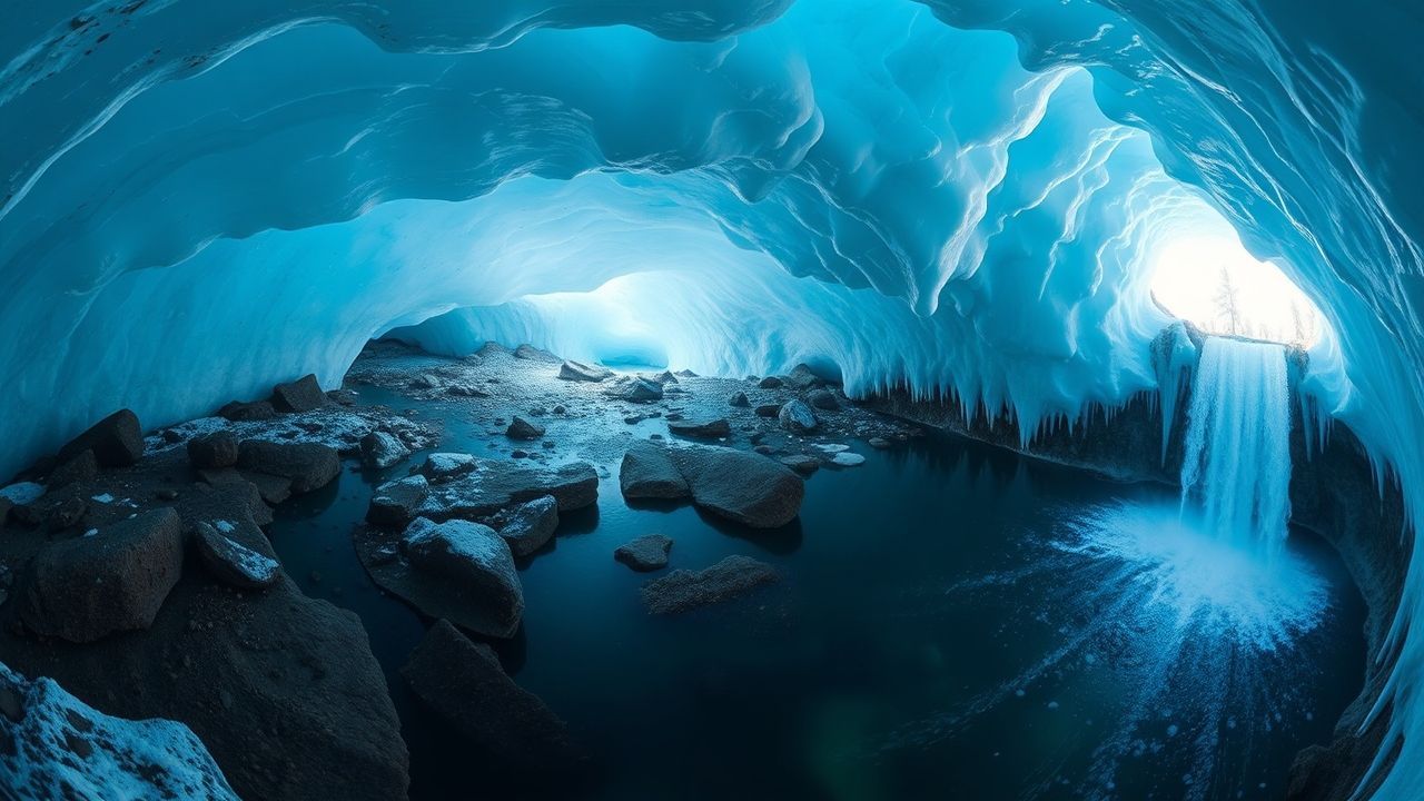 Tranquil Ice Cave Interior Crystal