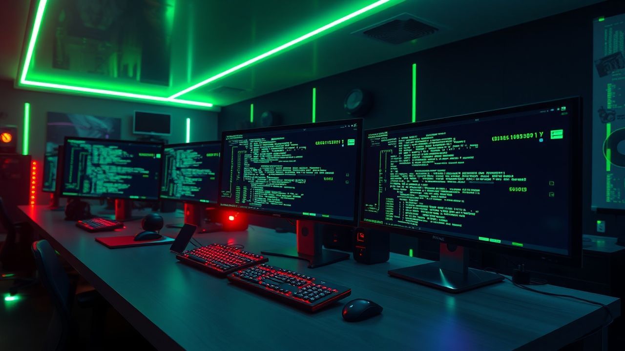 Futuristic Hacker Den Screens