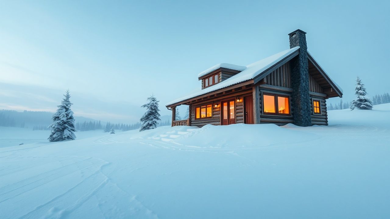 Silent Nordic Cabin Isolation in Winter