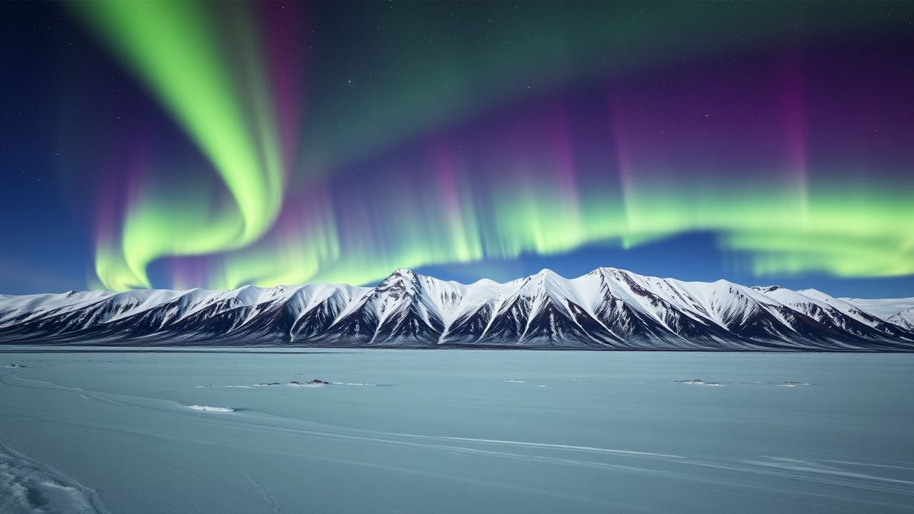 Ethereal Arctic Northern Lights in Winter