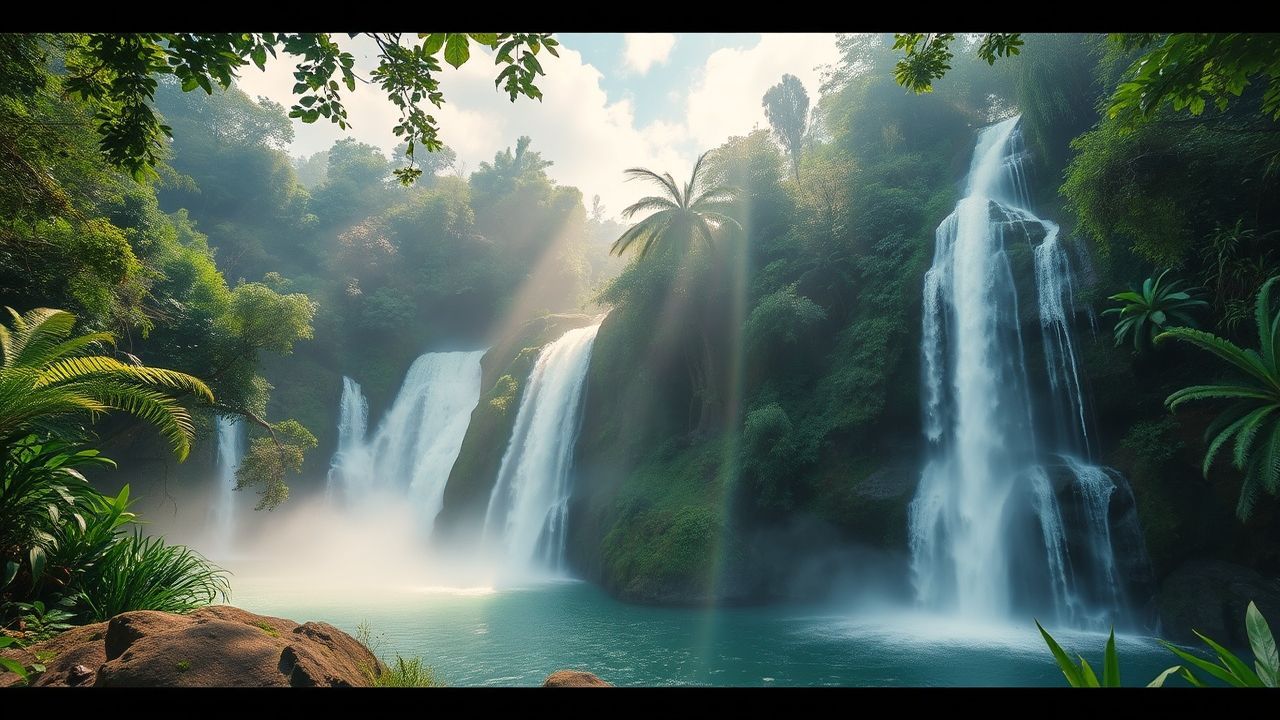 Breathtaking Jungle Waterfall Hidden in the Mist