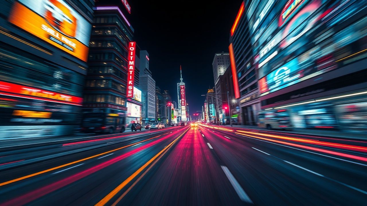 Retro Outrun Drive City by Night