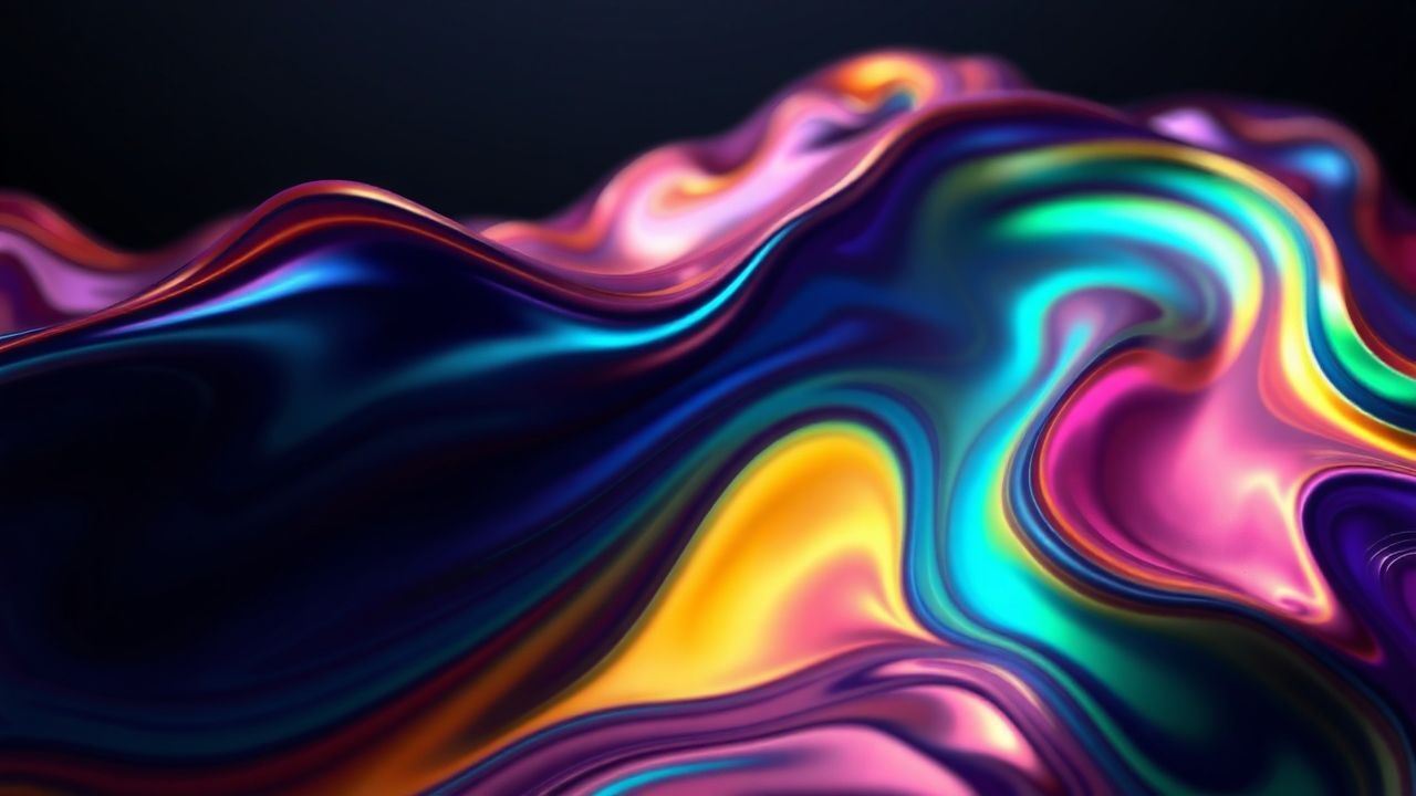 Iridescent Fluid Simulation Metallic