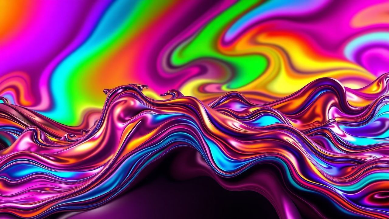 Chromatic Fluid Simulation Metallic