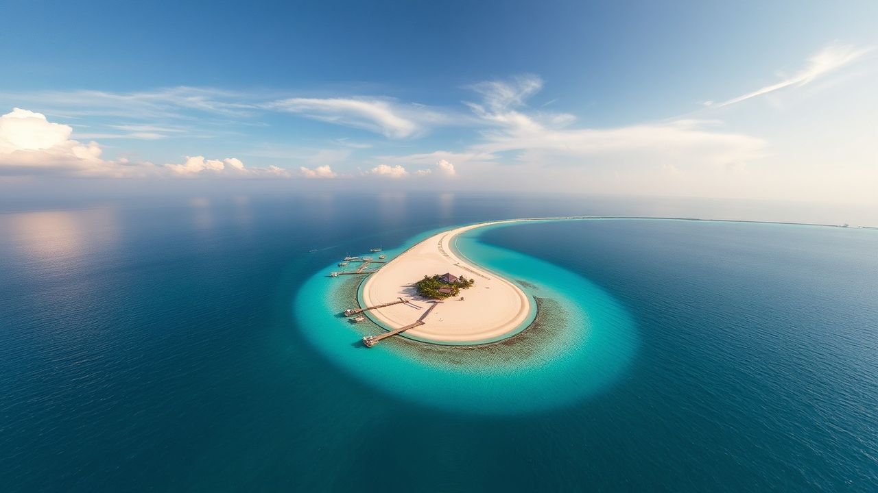 Verdant Maldives Sandbar Island from Above