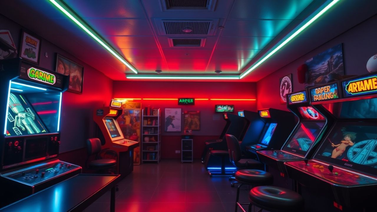 Neon Arcade Cabinet Glow Neon Dreams
