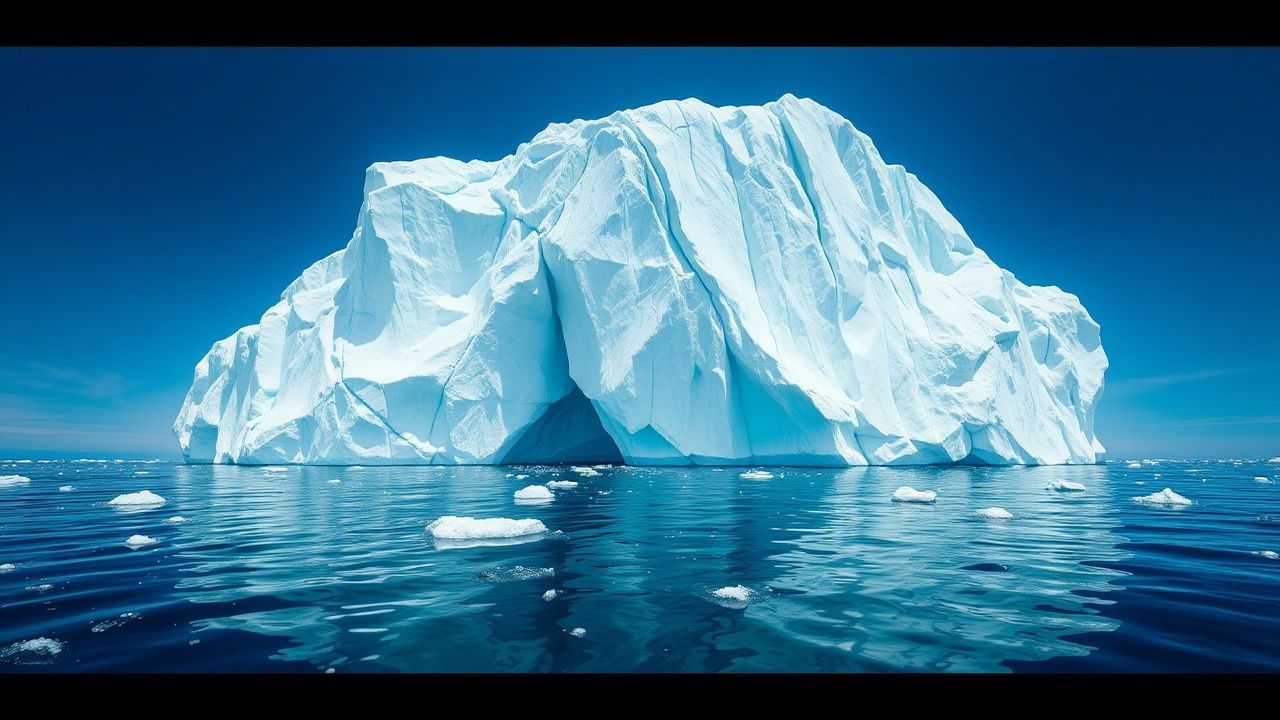 Serene Iceberg Sculpture Floating