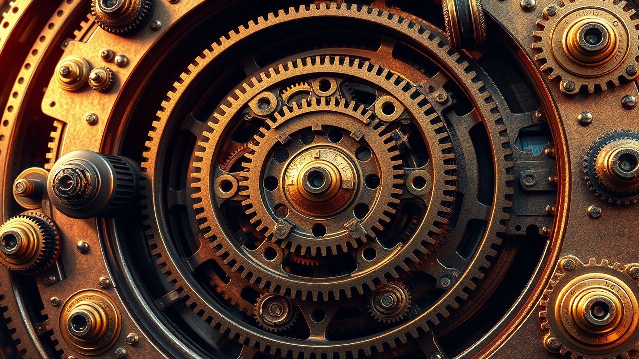 Mechanical Clockwork Mechanism Gears