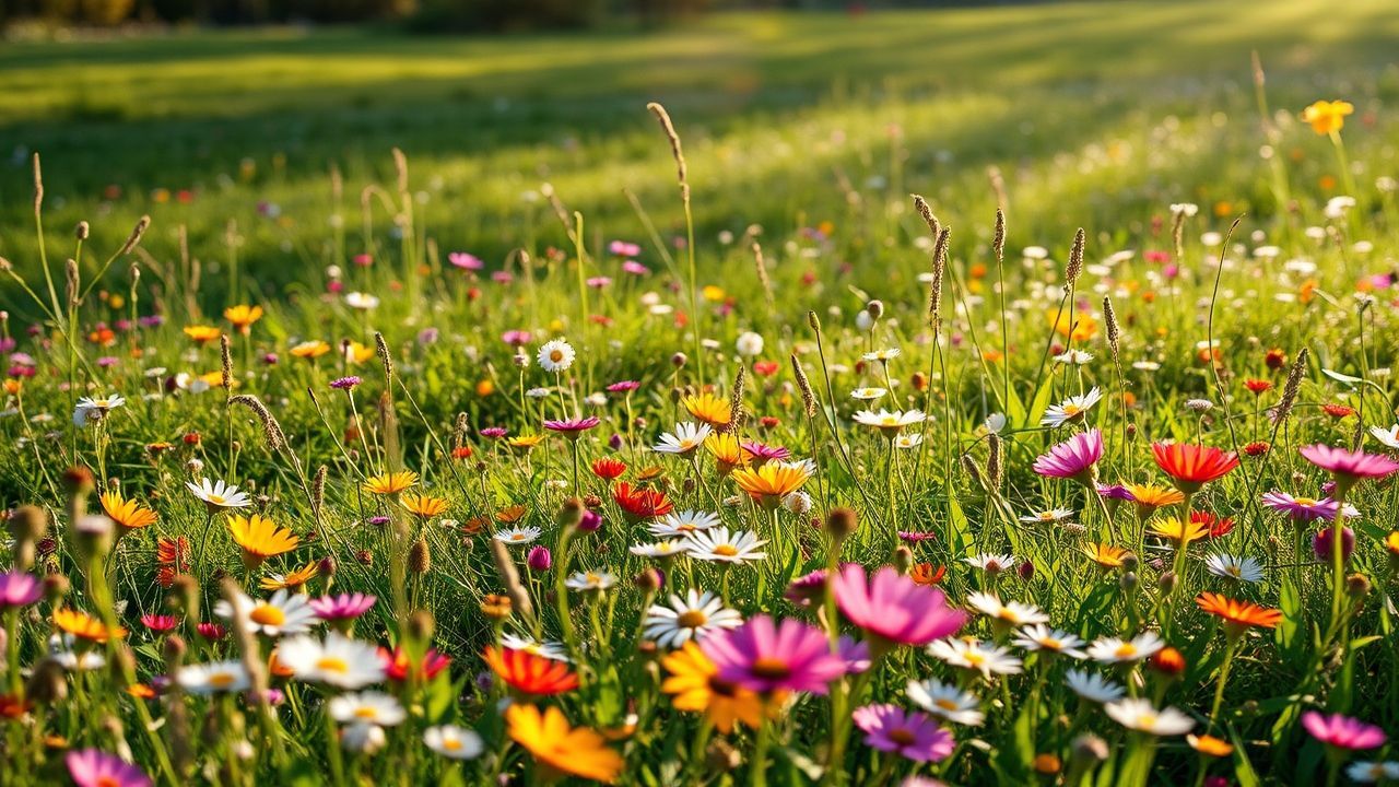 Radiant Meadow Wildflowers Carpet in Spring