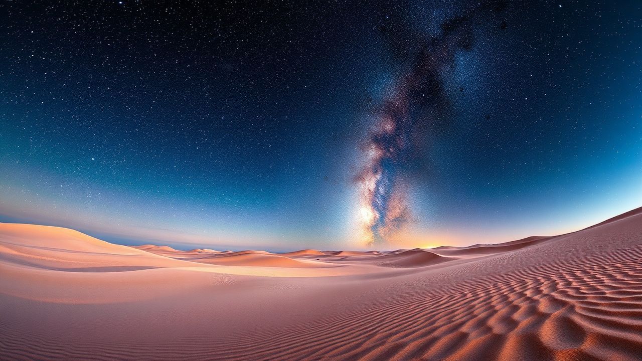 Serene Desert Milky Way by Night