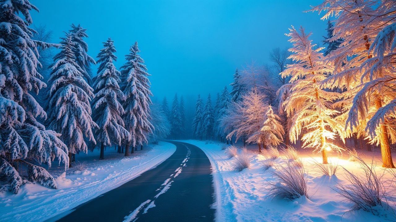 Serene Forest Ice Covered Frozen