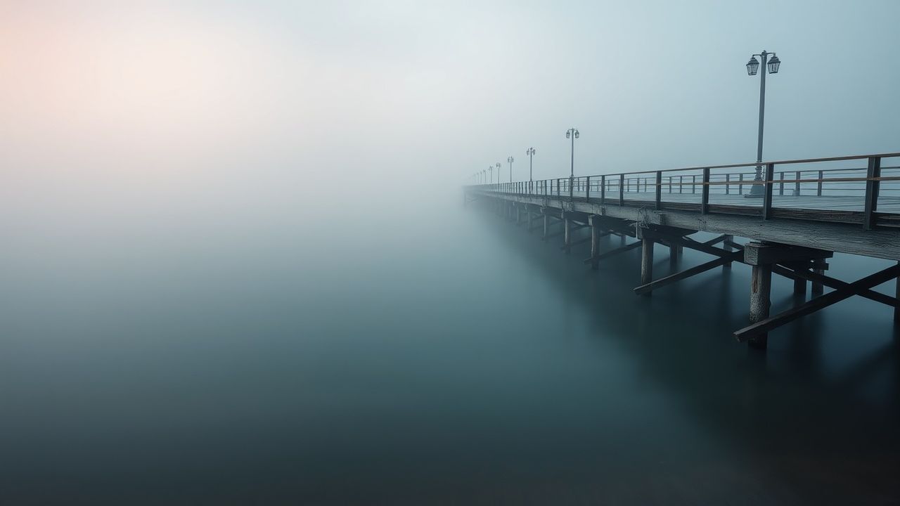 Subtle Foggy Pier Disappearing