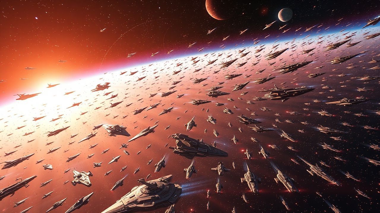 Monumental Space Fleet Hundreds
