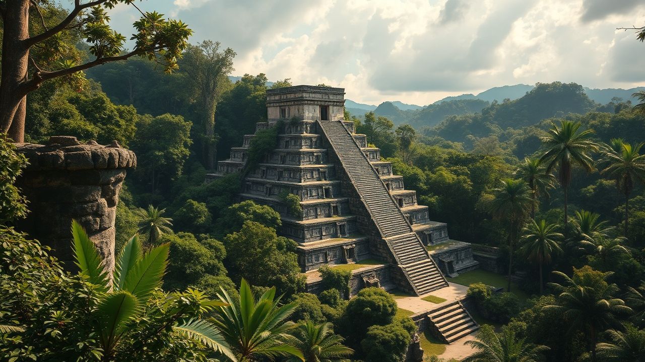 Timeless Mayan Pyramid Jungle Ruins