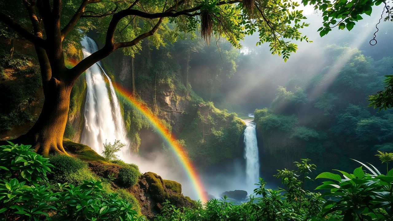 Stunning Jungle Waterfall Hidden in the Mist