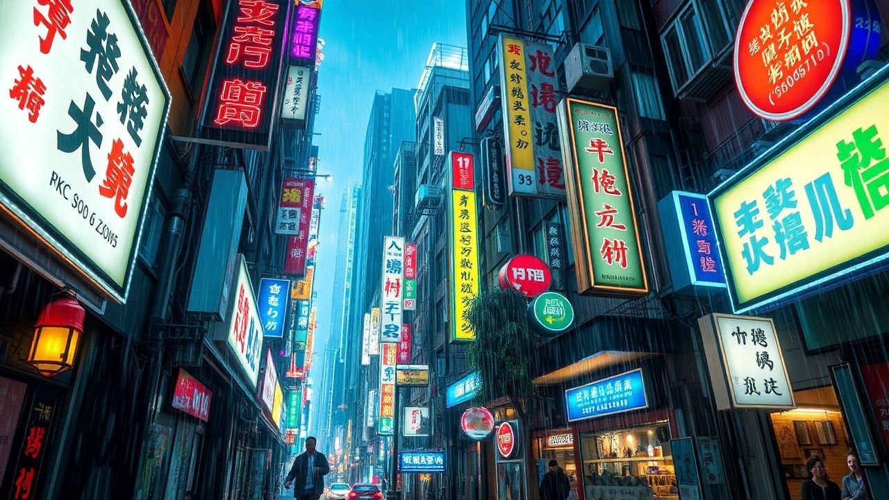 Neon Hong Kong Alley Neon Dreams