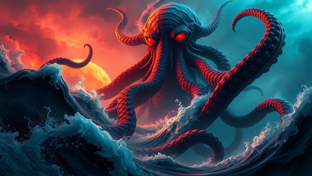 Gothic Cthulhu Rising Tentacles Storm