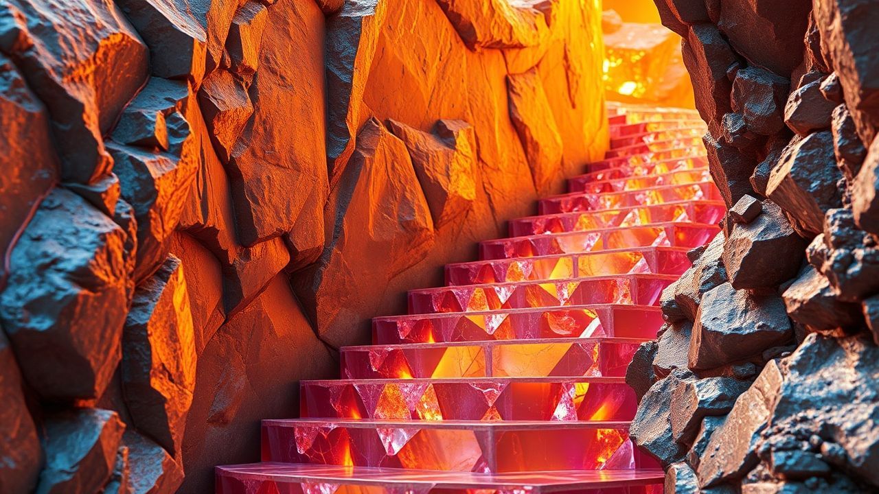 Vivid Bismuth Staircase Rainbow Crystal