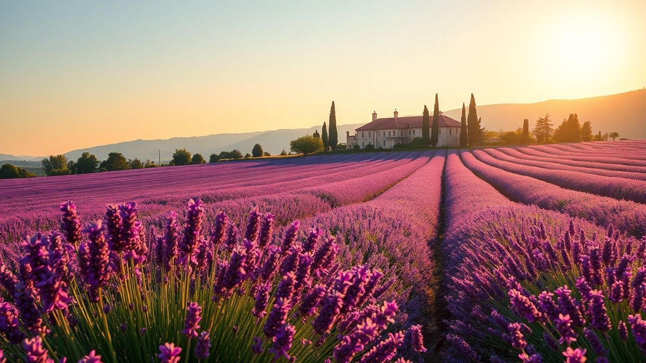 Sun-Kissed Provence Lavender Farmhouse in Summer