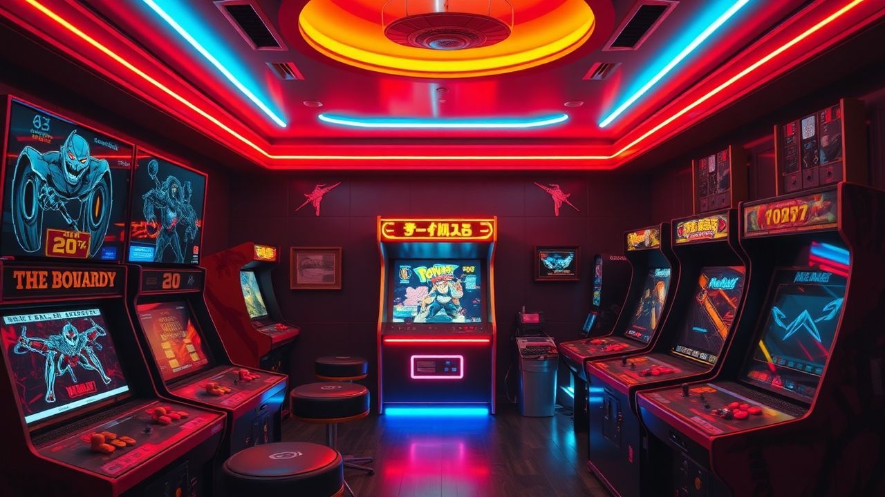 Timeless Arcade Cabinet Glow Neon Dreams