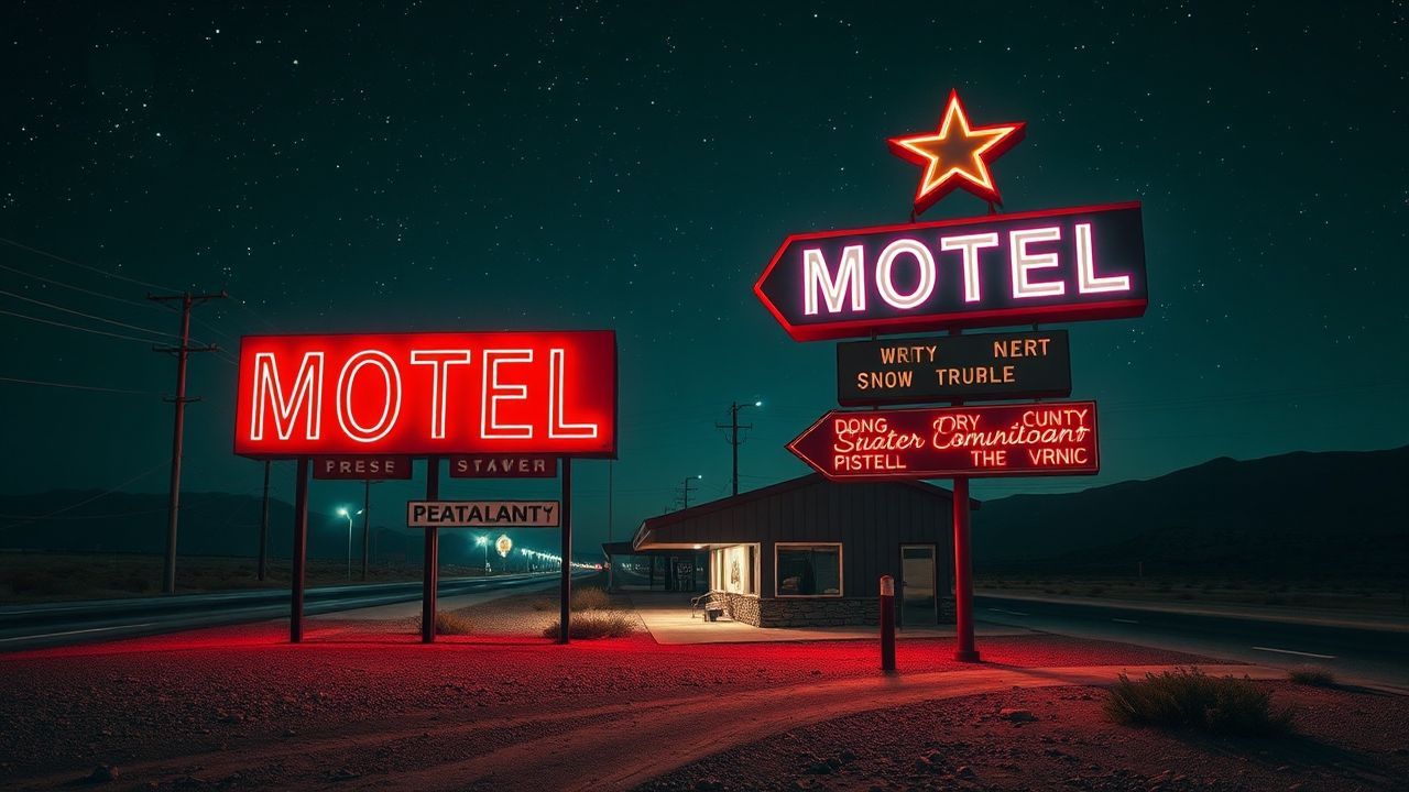 Vintage Motel Sign Vacancy Neon Dreams