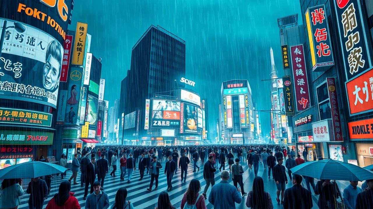 Futuristic Tokyo Shibuya Future Neon Dreams