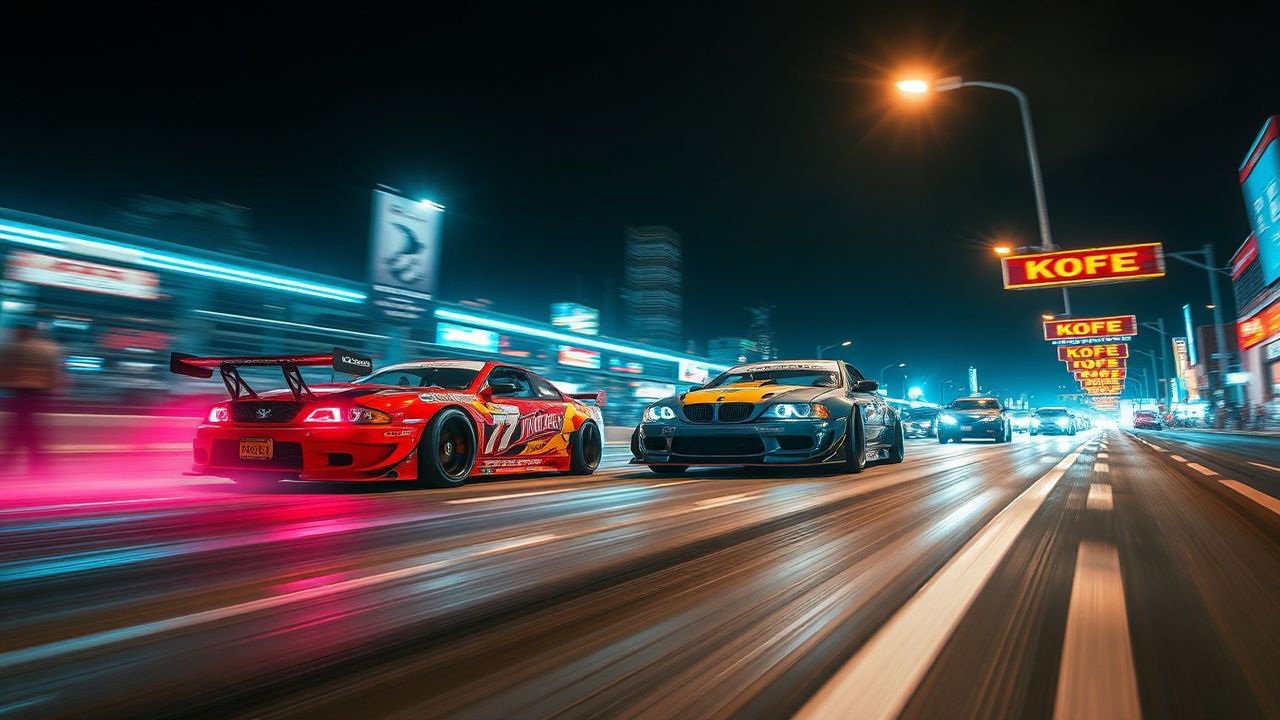 Futuristic Street Race Modified Neon Dreams