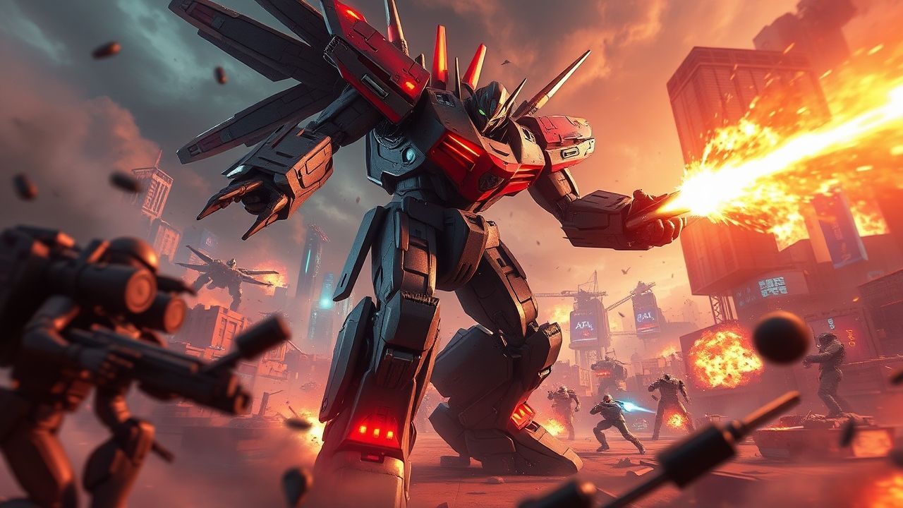 Futuristic Mech Battle Giant