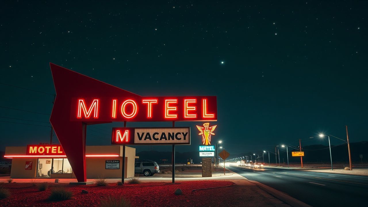 Timeless Motel Sign Vacancy Neon Dreams